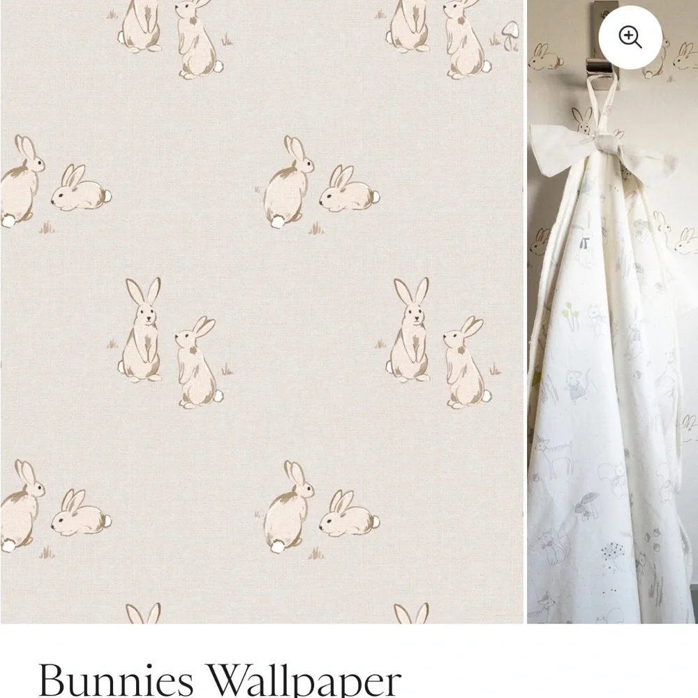 Cute Bunny Print Fabric Roll
